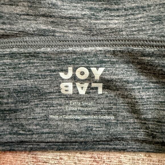 NWOT JoyLab Heather Gray High Neck Sports Bra Active Top CROP XS - Picture 4 of 5